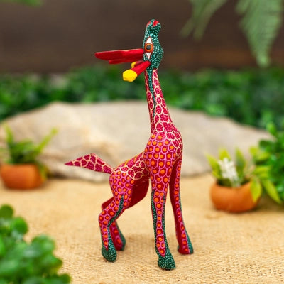 Alebrije- Stargazing Giraffe in Red