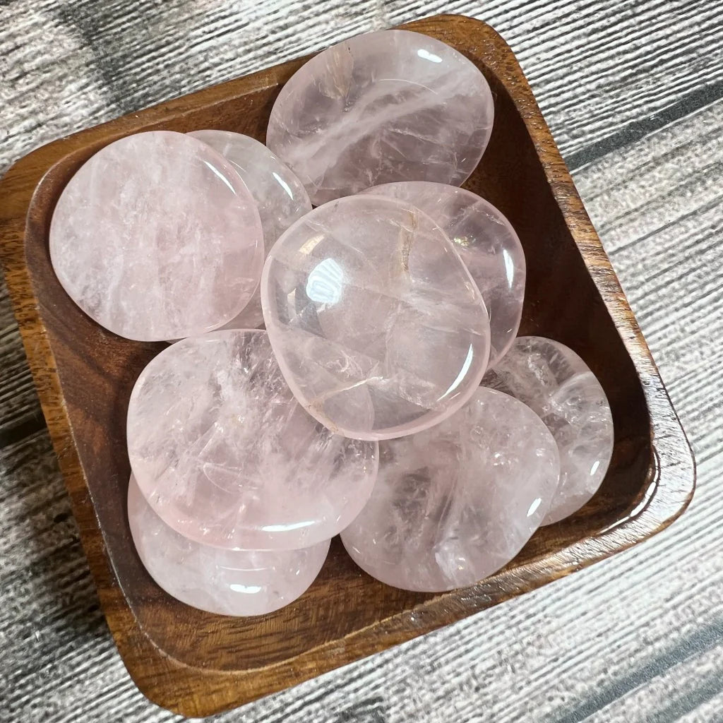 Rose Quartz- Palm Stone