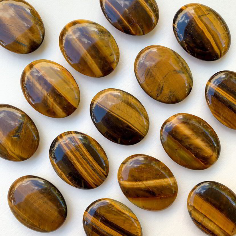 Tiger Eye Palm Stone