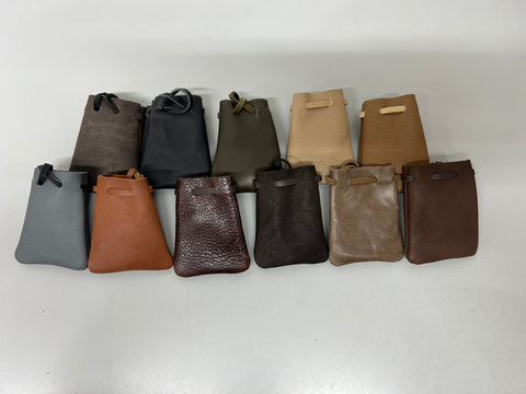 Leather Pouch Necklace- Small